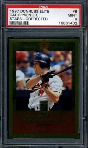 1997 Donruss Elite Gold Stars #6 Cal Ripken PSA 9 #16861402