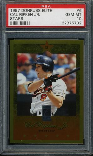 1997 Donruss Elite Gold Stars #6 Cal Ripken ERR PSA 10 #22375732