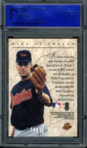 1997 Donruss Elite Inserts #9 Cal Ripken PSA 10 #30980195 - Back