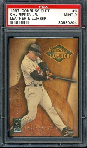 1997 Donruss Elite Leather and Lumber #6 Cal Ripken PSA 9 #30980204