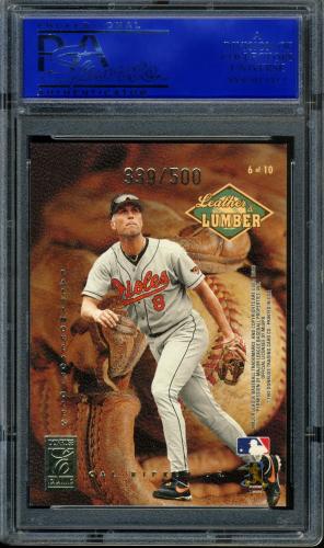 1997 Donruss Elite Leather and Lumber #6 Cal Ripken PSA 9 #30980204 - Back