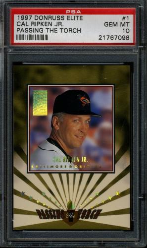 1997 Donruss Elite Passing the Torch #1 Cal Ripken PSA 10 #21767098