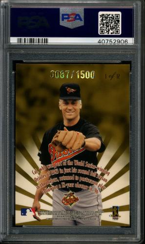 1997 Donruss Elite Passing the Torch Autographs #1 Cal Ripken PSA 10 #40752906 - Back