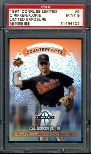 1997 Donruss Limited Exposure #05 C.Ripken/K.Orie C PSA 9 #31494102