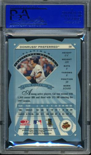 1997 Donruss Preferred Cut to the Chase #098 Cal Ripken P PSA 9 #30980208 - Back