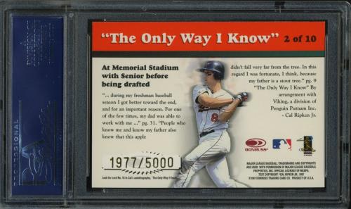 1997 Donruss Ripken The Only Way I Know #02 Cal Ripken PSA 10 #20708340 - Back