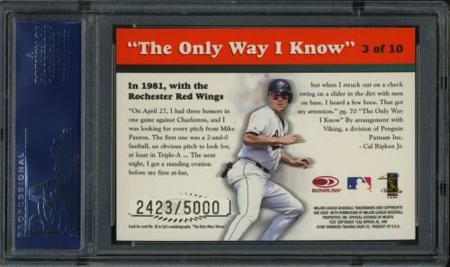 1997 Donruss Ripken The Only Way I Know #03 Cal Ripken PSA 10 #20708341 - Back