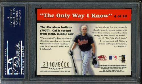 1997 Donruss Ripken The Only Way I Know #04 Cal Ripken PSA 10 #22954252 - Back