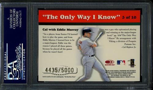 1997 Donruss Ripken The Only Way I Know #05 Cal Ripken/Eddie Murray PSA 10 #22375796 - Back