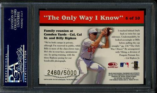 1997 Donruss Ripken The Only Way I Know #06 Ripken Family PSA 10 #22375789 - Back