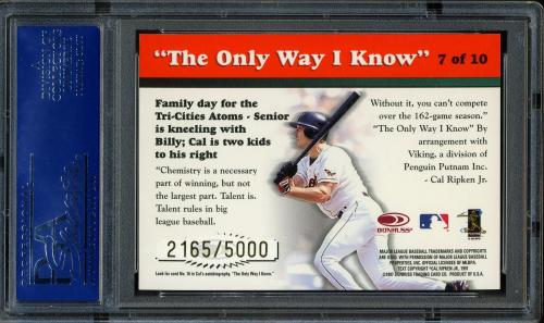 1997 Donruss Ripken The Only Way I Know #07 Ripken Family PSA 10 #14382932 - Back