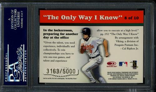 1997 Donruss Ripken The Only Way I Know #08 Cal Ripken PSA 10 #22375791 - Back