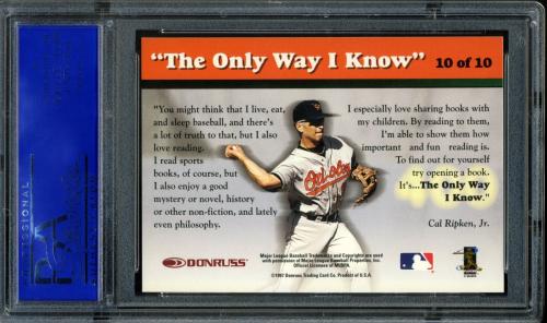 1997 Donruss Ripken The Only Way I Know #10 Cal Ripken BOOK PSA 9 #11786349 - Back