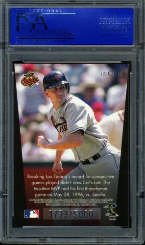 1997 Donruss Rocket Launchers #15 Cal Ripken PSA 8 #30980201 - Back
