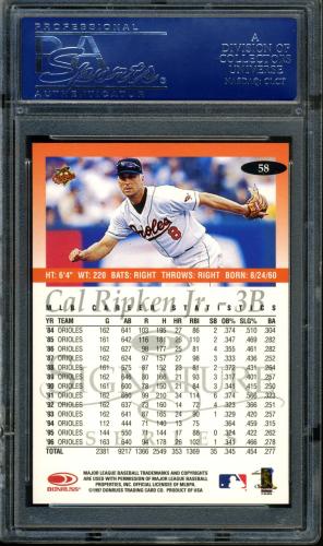 1997 Donruss Signature #58 Cal Ripken PSA 10 #16547981 - Back
