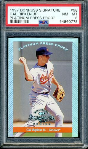1997 Donruss Signature Platinum Press Proofs #58 Cal Ripken PSA 8 #54860778