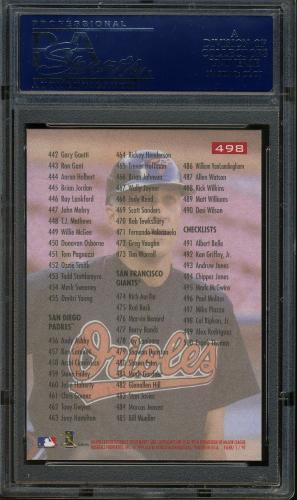 1997 Fleer #498 Cal Ripken CL PSA 10 #20010654 - Back