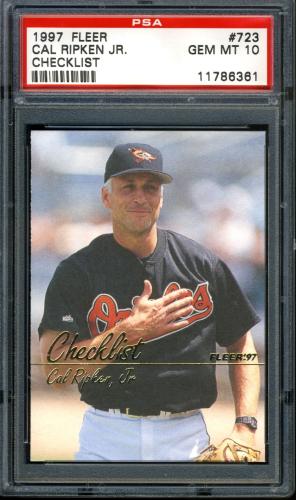 1997 Fleer #723 Cal Ripken CL PSA 10 #11786361