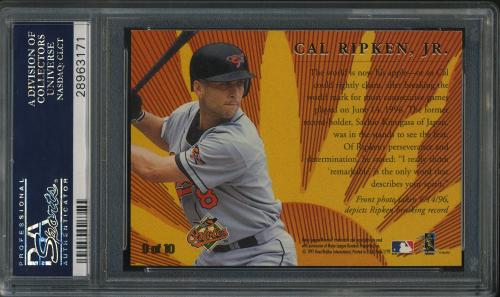 1997 Fleer Golden Memories #9 Cal Ripken PSA 10 #28963171 - Back