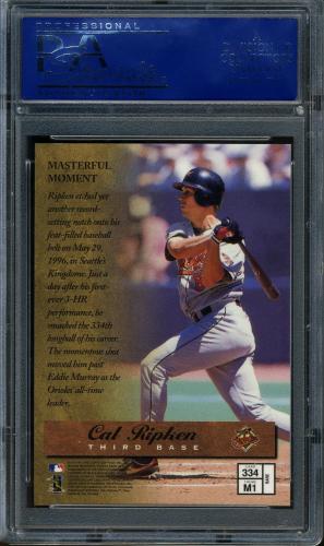1997 Finest #334 Cal Ripken G PSA 10 #15484975 - Back