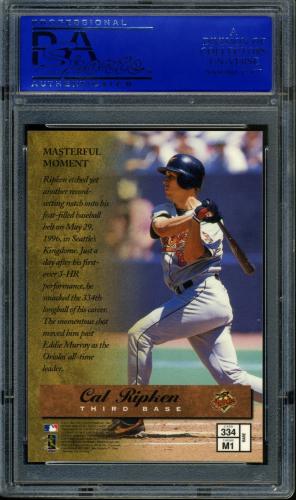 1997 Finest No Coating #334 Cal Ripken G PSA 10 #30980217 - Back