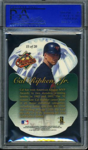 1997 Flair Showcase Diamond Cuts #15 Cal Ripken PSA 10 #12101205 - Back