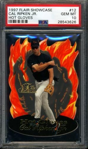 1997 Flair Showcase Hot Gloves #12 Cal Ripken PSA 10 #28543626