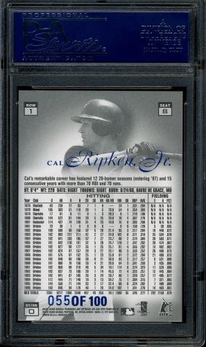 1997 Flair Showcase Legacy Collection Row 1 #8 Cal Ripken PSA 10 #18733267 - Back
