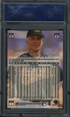 1997 Flair Showcase Row 0 #8 Cal Ripken PSA 10 #20708342 - Back