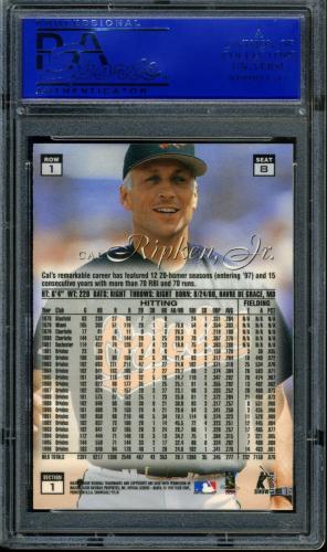 1997 Flair Showcase Row 1 #8 Cal Ripken PSA 10 #30980220 - Back