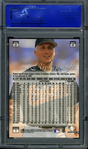 1997 Flair Showcase Row 2 #8 Cal Ripken PSA 10 #11786360 - Back