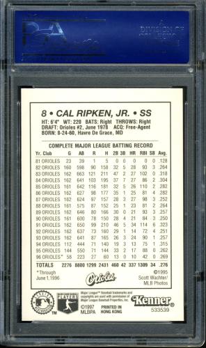 1997 Kenner Starting Lineup Cards Cal Ripken PSA 10 #14054266 - Back