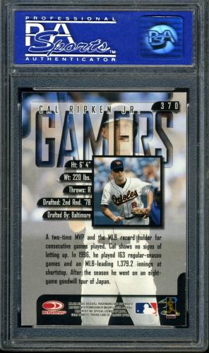 1997 Leaf Fractal Matrix #370 Cal Ripken GM SY PSA 9 #04130250 - Back