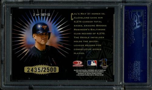 1997 Leaf Gold Stars #21 Cal Ripken PSA 10 #21204789 - Back
