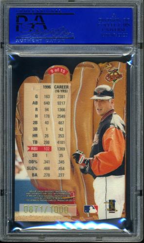 1997 Leaf Statistical Standouts #9 Cal Ripken PSA 10 #30980226 - Back