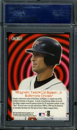1997 Metal Universe Magnetic Field #8 Cal Ripken PSA 10 #21204788 - Back