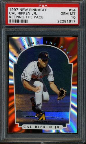 1997 New Pinnacle Keeping the Pace #14 Cal Ripken PSA 10 #22281617