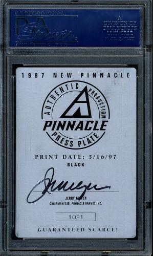 1997 New Pinnacle Press Plates #091 Cal Ripken (Back - Black) PSA Authentic #16861220 - Back
