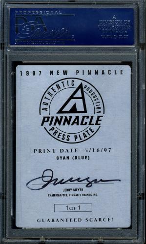 1997 New Pinnacle Press Plates #091 Cal Ripken (Back - Cyan (Blue)) PSA Authentic #16861221 - Back
