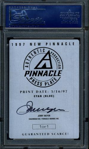 1997 New Pinnacle Press Plates #178 Cal Ripken EMW (Back - Cyan (Blue)) PSA Authentic #16861222 - Back