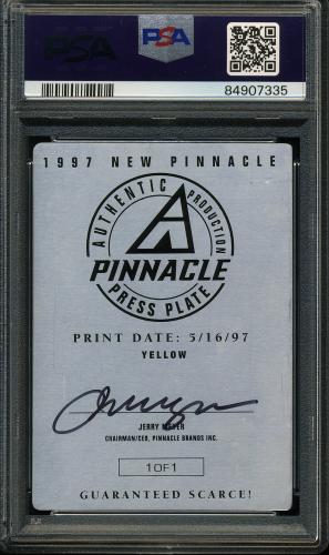 1997 New Pinnacle Press Plates #091 Cal Ripken (Front - Yellow) PSA Authentic #84907335 - Back