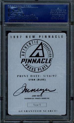 1997 New Pinnacle Press Plates #1CR Cal Ripken SPELL R (Back - Cyan (Blue)) PSA Authentic #16861223 - Back