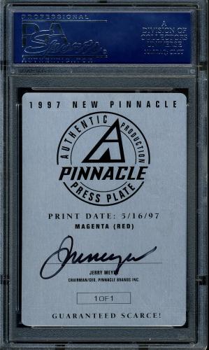 1997 New Pinnacle Press Plates #2CR Cal Ripken SPELL I (Back - Magenta (Red)) PSA Authentic #16861224 - Back