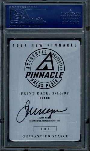 1997 New Pinnacle Press Plates #3CR Cal Ripken SPELL P (Front - Black) PSA Authentic #16861225 - Back