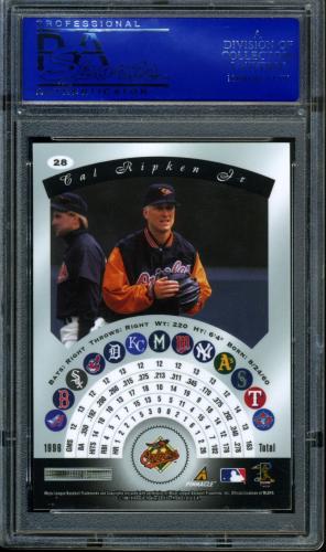 1997 Pinnacle Certified No Coating #028 Cal Ripken PSA 10 #30763337 - Back