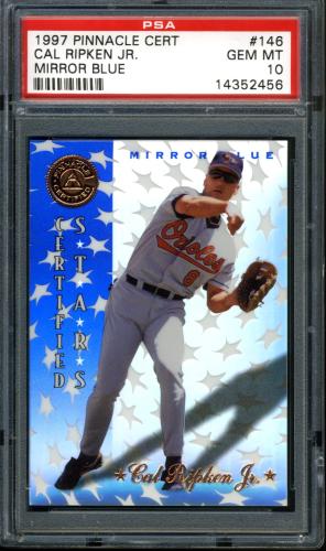 1997 Pinnacle Certified Mirror Blue - No Coating #146 Cal Ripken CERT PSA 10 #14352456