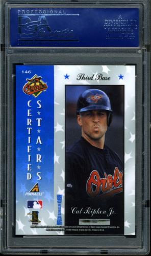 1997 Pinnacle Certified Mirror Blue - No Coating #146 Cal Ripken CERT PSA 10 #14352456 - Back