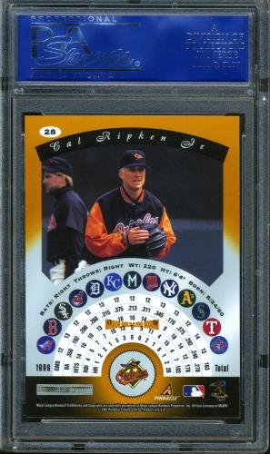 1997 Pinnacle Certified Mirror Gold #028 Cal Ripken PSA 10 #14843406 - Back
