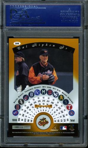 1997 Pinnacle Certified Mirror Gold - No Coating #028 Cal Ripken PSA 10 #14352459 - Back