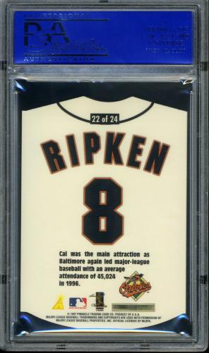 1997 Pinnacle Home/Away #22 Cal Ripken HOME PSA 9 #30980234 - Back